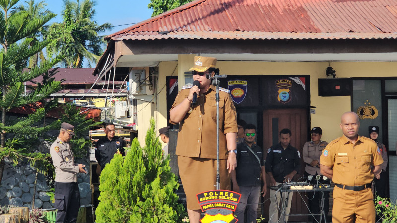 Pemkab Sorong Selatan Gelar Apel Gabungan Bersama TNI-Polri