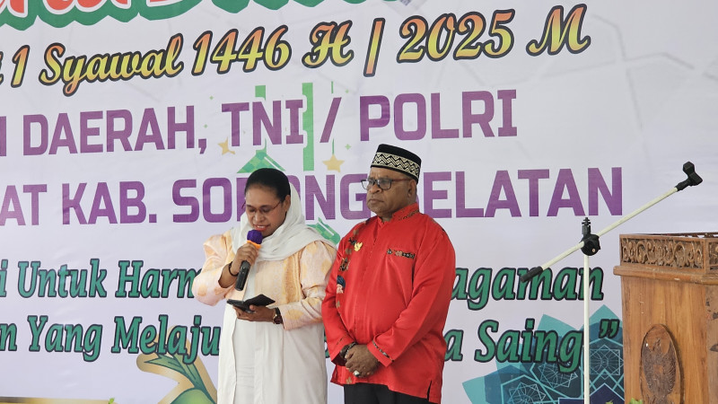 Forkopimda Sorong Selatan Gelar Open House dan Halal Bihalal Idul Fitri 1446 H .